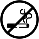 Black and white no smoking allowed graphic.