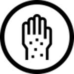 Black and white graphic representing allergies and reactions to medication.