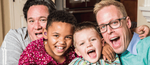 Family together after fertility treatment.