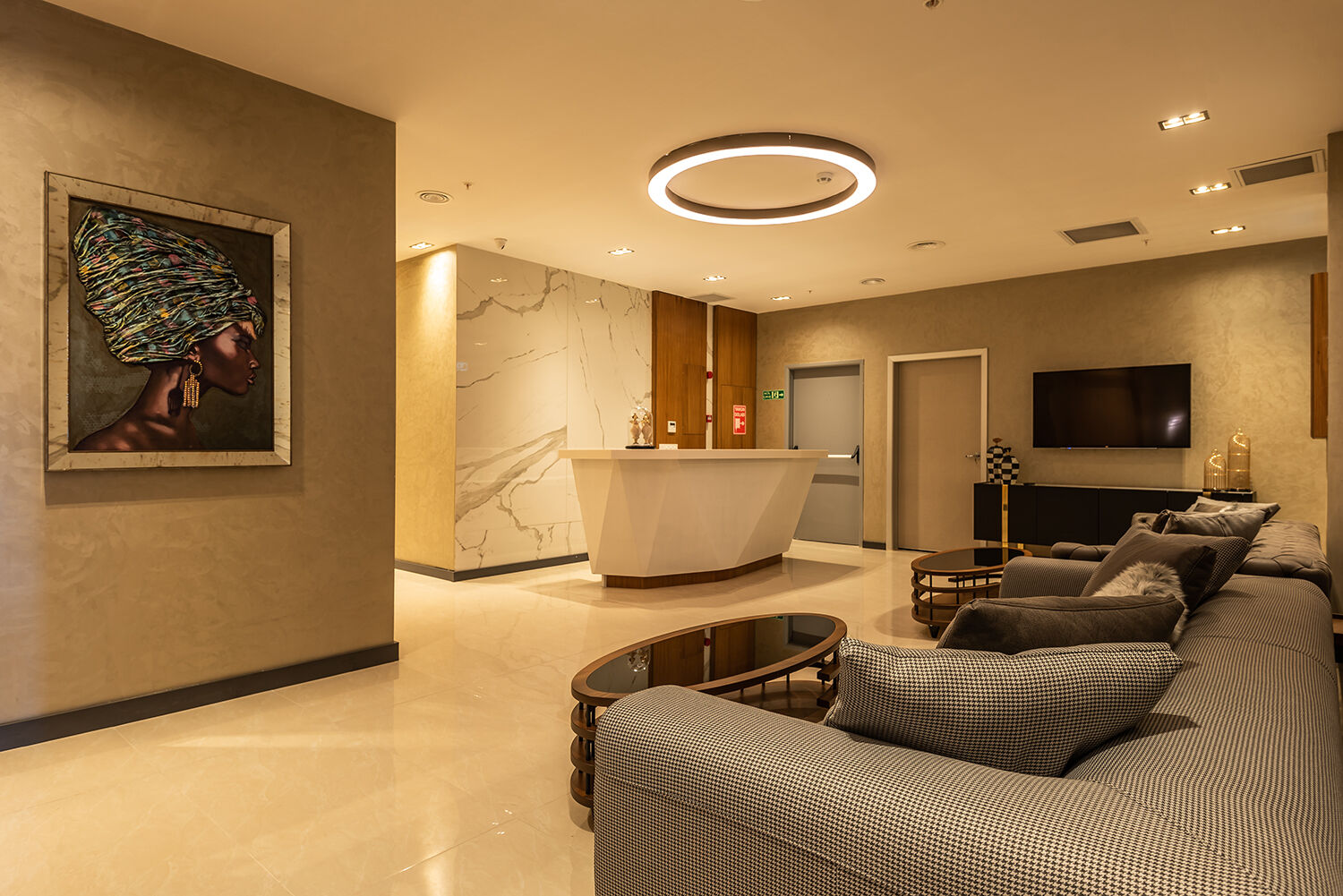 Waiting area at HWT Hair Transplant Center