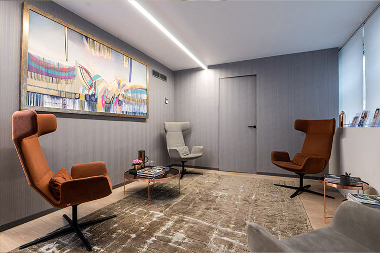 Waiting area at First Hair Clinic