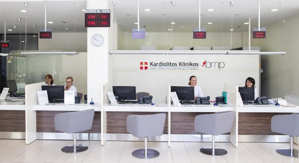 Reception area at Kardiolita Kaunas, Lithuania.