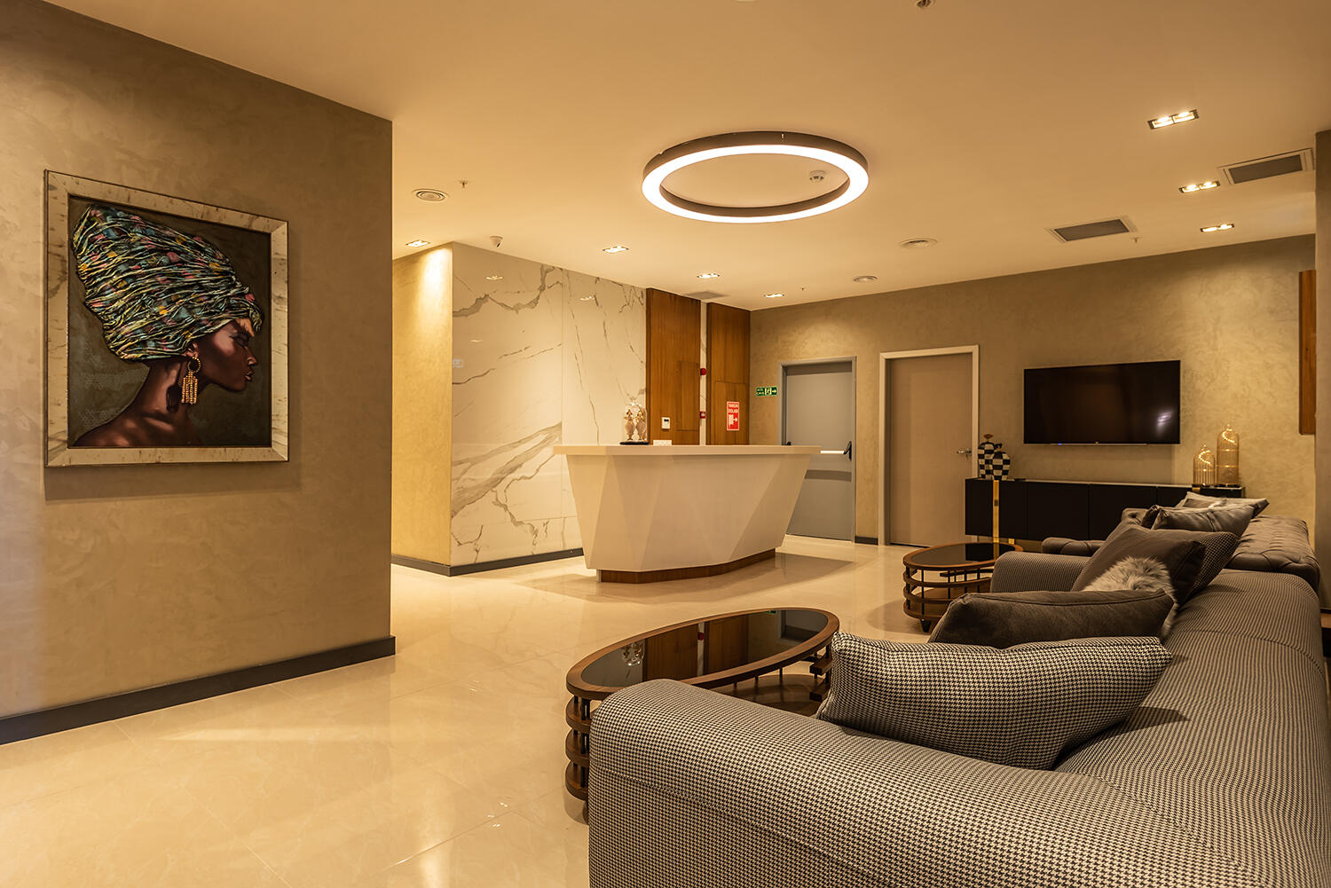 Waiting area at HWT Hair Transplant Center