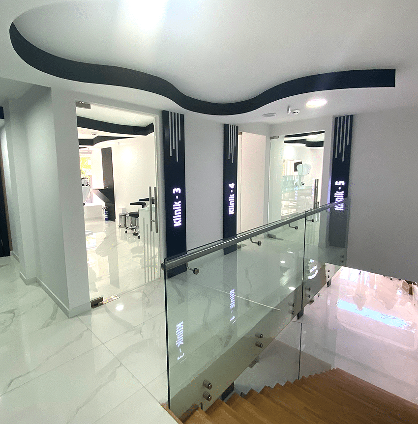 Hallways through Dent Glow Dental Clinic