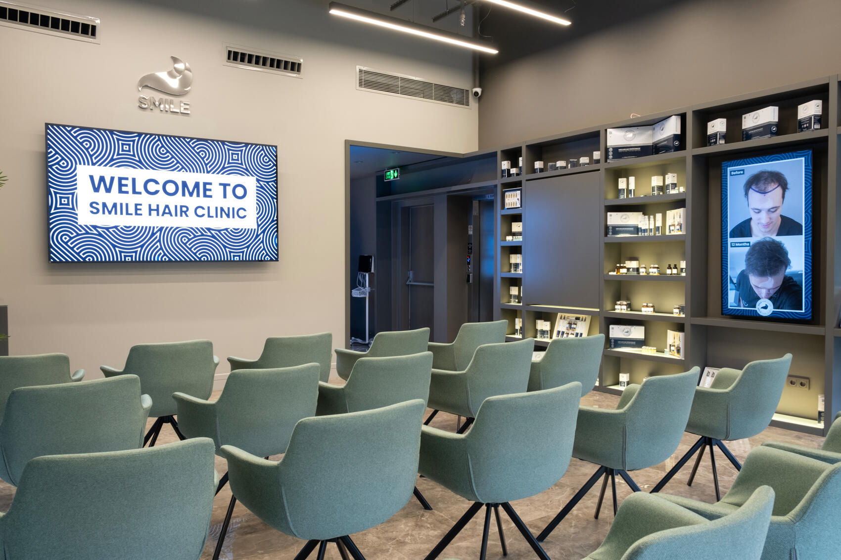 Lobby area at Smile Hair Clinic
