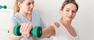 Woman undergoing a rehabilitation treatment.