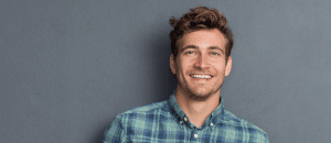 Man after having a hair transplant.