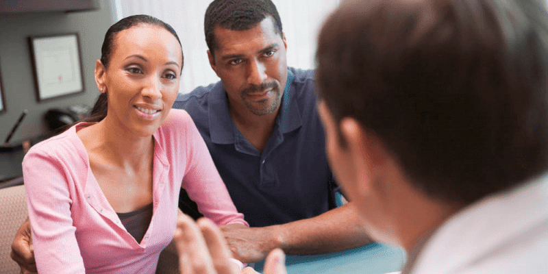 Couple having a consultation with an IVF specialist
